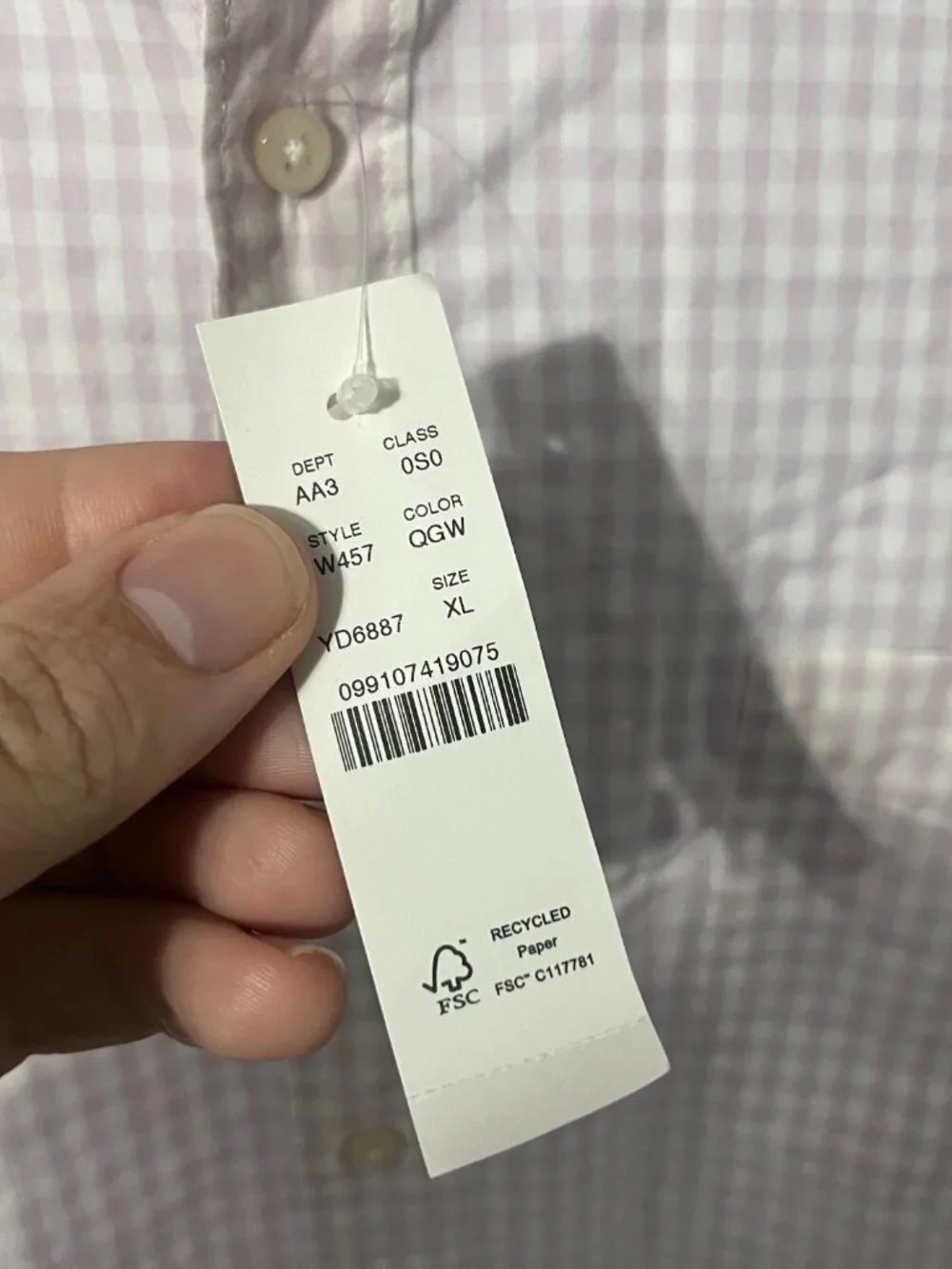 💜 NWT J.Crew Men's Secret Wash Slim Untucked Fit Lavender White L/S Shirt XL 🏷